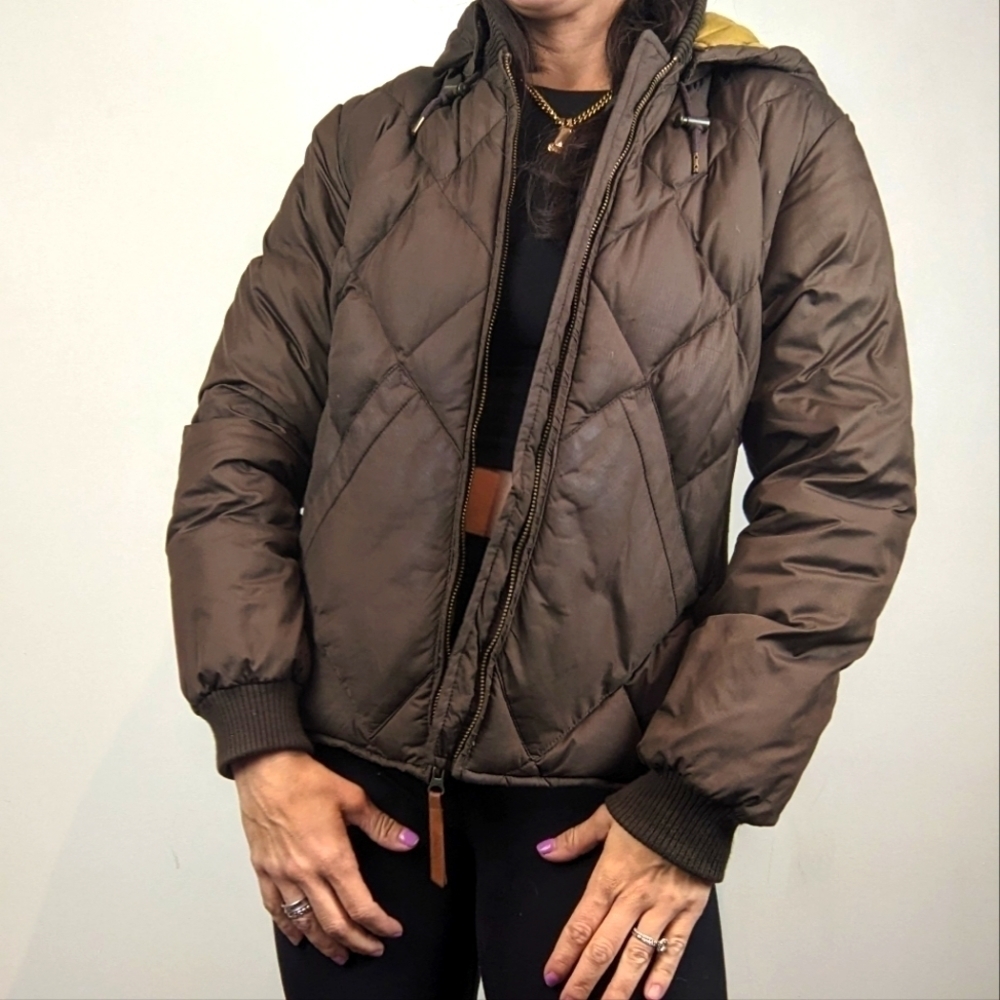 Eddie Bauer Goose Down Skyliner Coat Brown